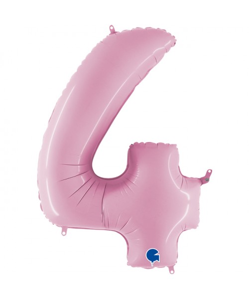 PALLONE MYLAR MEGA NUMERO N. 4 ROSA 102CM - L'Officina delle