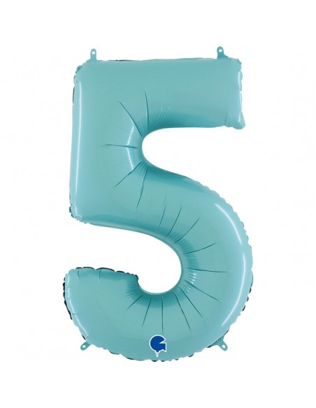 PALLONE MYLAR MEGA N. 5 CELESTE 102CM - L'Officina delle feste