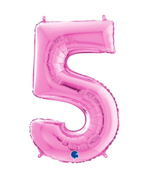 PALLONE MYLAR MEGA N. 5 FUXIA 102CM - L'Officina delle feste