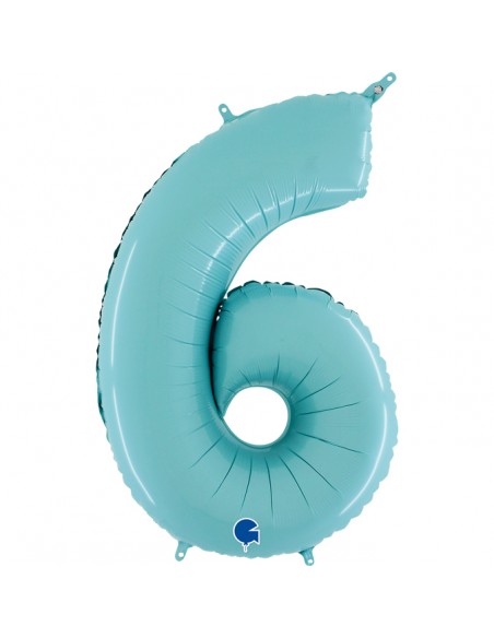 PALLONE MYLAR MEGA N. 6 - 9 CELESTE 102 CM - L'Officina delle