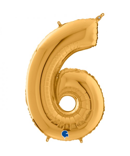 PALLONE MYLAR MEGA N. 6 - 9 ORO 102CM - L'Officina delle feste