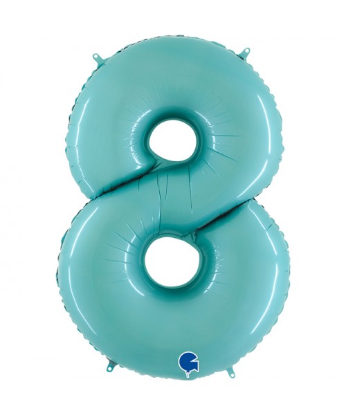 PALLONE MYLAR MEGA N. 8 CELESTE 102CM - L'Officina delle feste