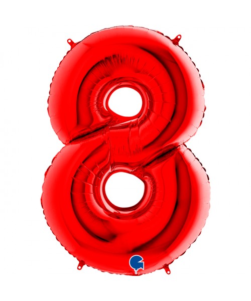PALLONE MYLAR MEGA N. 8 ROSSO 102CM - L'Officina delle feste