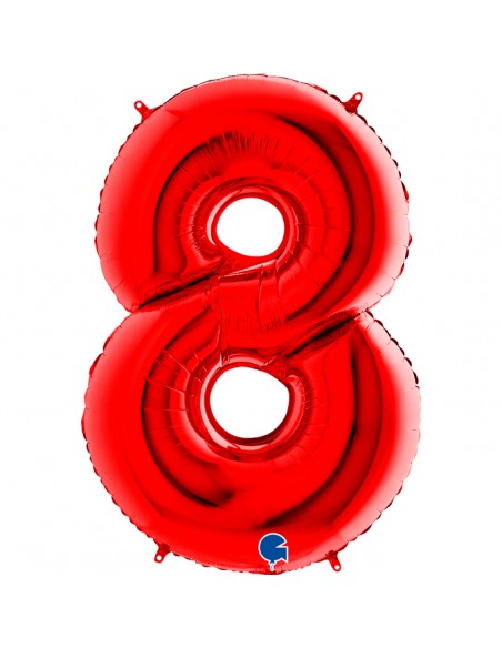 PALLONE MYLAR MEGA N. 8 ROSSO 102CM - L'Officina delle feste