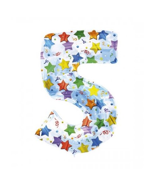 PALLONE MYLAR MEGA N. 5 STARS CM.86 - L'Officina delle feste
