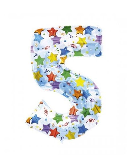 PALLONE MYLAR MEGA N. 5 STARS CM.86 - L'Officina delle feste