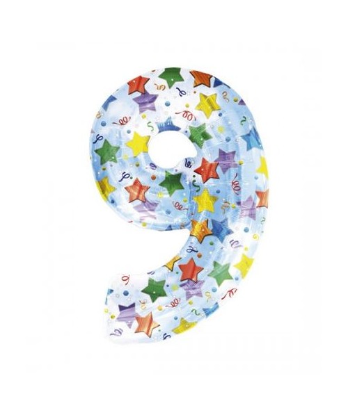 PALLONE MYLAR N.9 STARS CM.86 - L'Officina delle feste