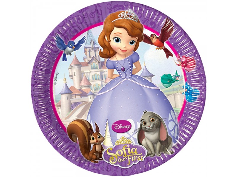PIATTI 20CM SOFIA LA PRINCIPESSA 8PZ - L'Officina delle feste