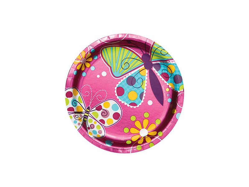 PIATTI CM 17 PZ. 8 BUTTERFLY SPARKLE PRISMATICI - L'Officina