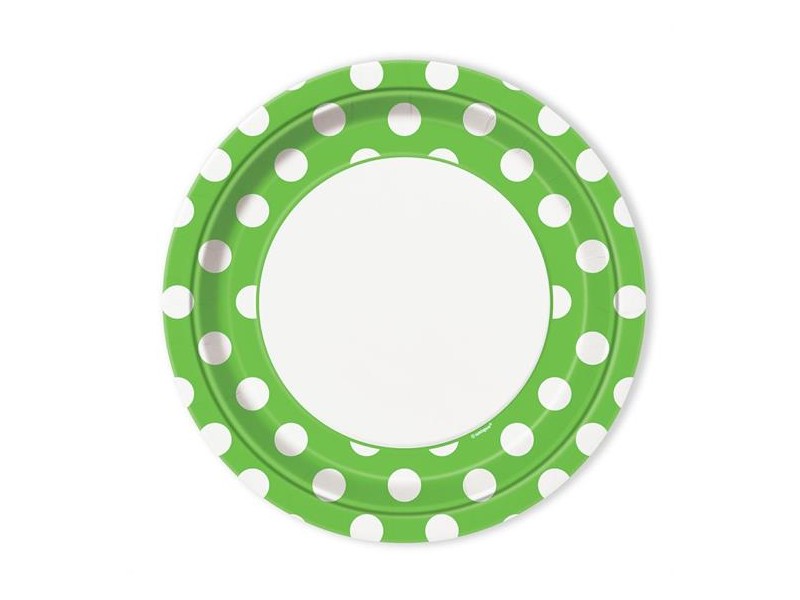 PIATTI CM. 23 VERDE POIS BIANCHI PZ.8 - L'Officina delle feste