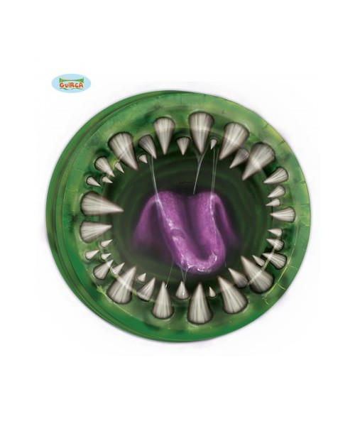 PIATTI DENTI MOSTRO 23 CMS.HALLOWEEN PZ.8 - L'Officina delle