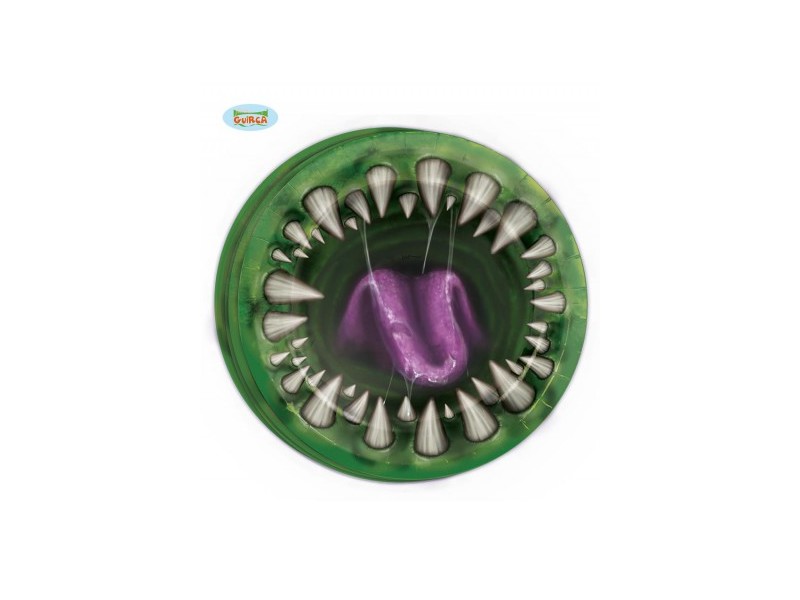 PIATTI DENTI MOSTRO 23 CMS.HALLOWEEN PZ.8 - L'Officina delle