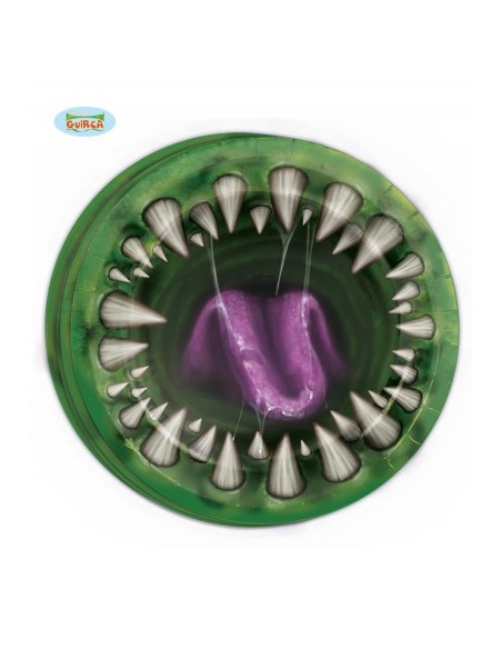 PIATTI DENTI MOSTRO 23 CMS.HALLOWEEN PZ.8 - L'Officina delle