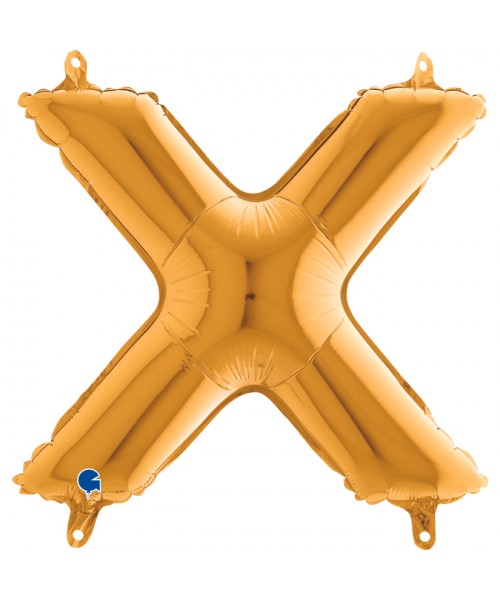 PALLONE MYLAR LETTERA " X " ORO 35CM - L'Officina delle feste
