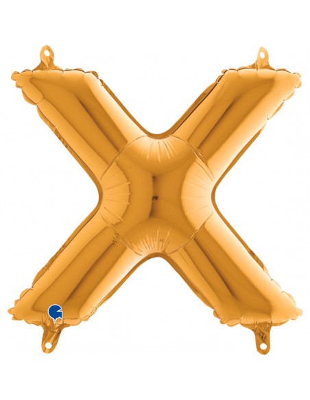 PALLONE MYLAR LETTERA " X " ORO 35CM - L'Officina delle feste