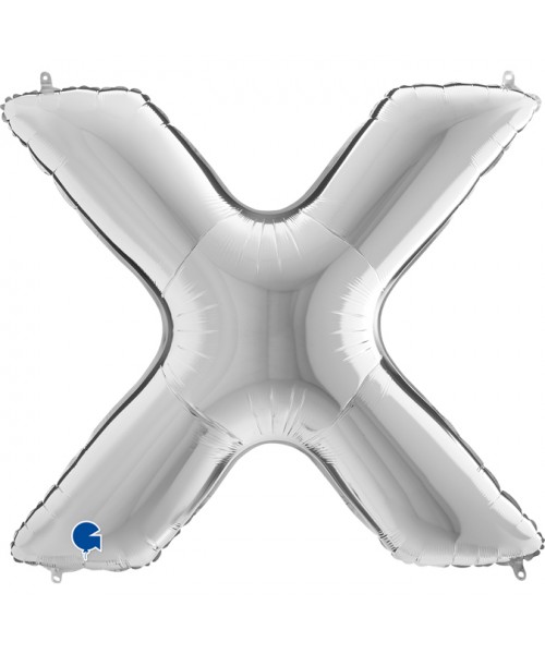 PALLONE MYLAR MEGA LETTERA "X" ARGENTO - L'Officina delle feste