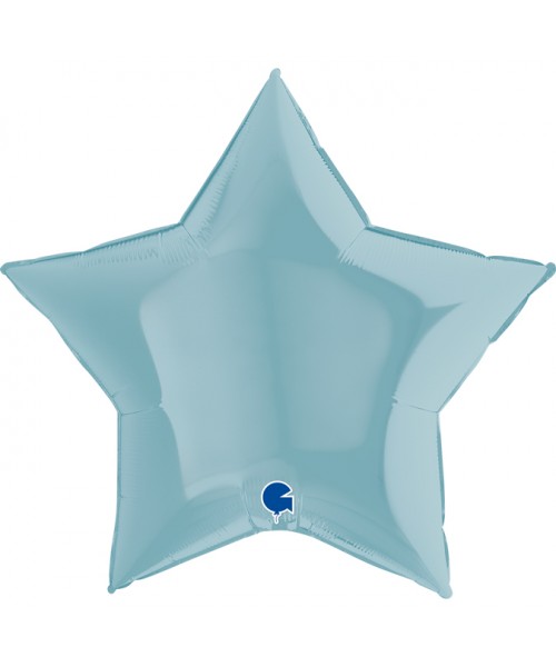 PALLONE MYLAR STELLA 36" CELESTE PASTELLO 91CM - L'Officina