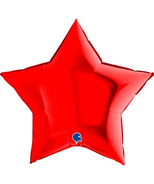 PALLONE MYLAR STELLA 36" ROSSO 91CM - L'Officina delle feste