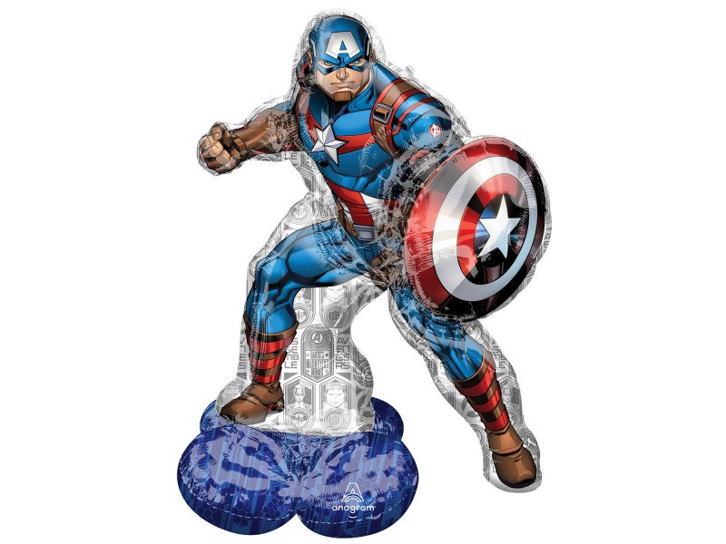 PALLONE MYLAR AIRLOONZ CAPITAN AMERICA AVENGERS 147CM -