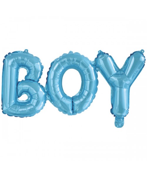 PALLONE MYLAR SCRITTA " BOY " CELESTE 113X42CM - L'Officina