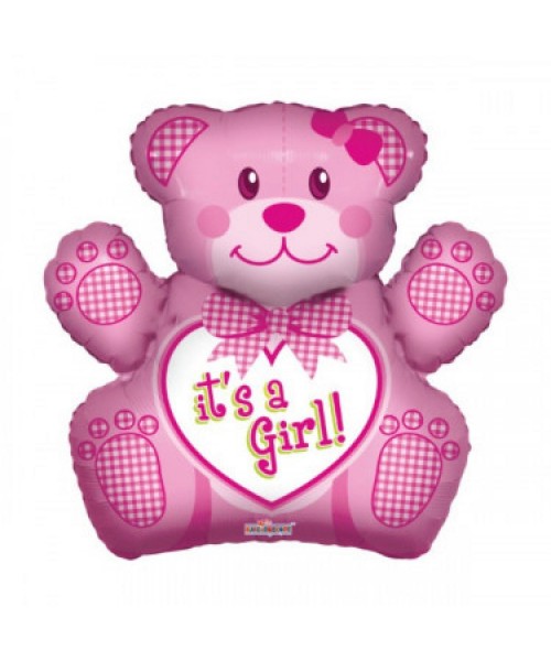 PALLONE MYLAR 28" ORSETTO ROSA 71CM - L'Officina delle feste