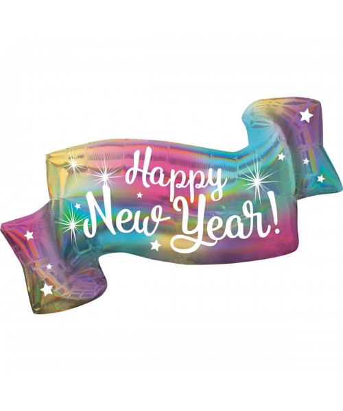 PALLONE MYLAR BANNER HAPPY NEW YEAR 99 CM - L'Officina delle