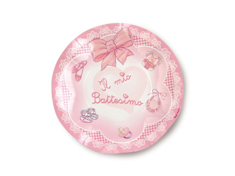 PIATTO BATT. ROSA NEW DM 21cm 10 PZ