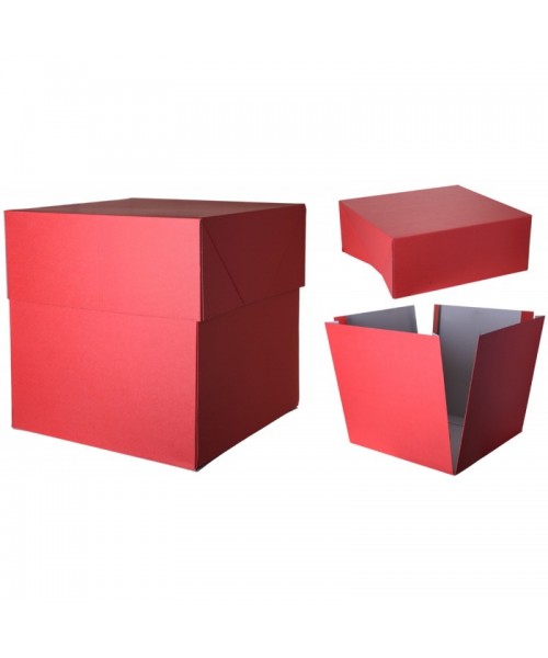 SCATOLA BOX SURPRICE CM. 50X50X65 ROSSA - L'Officina delle feste