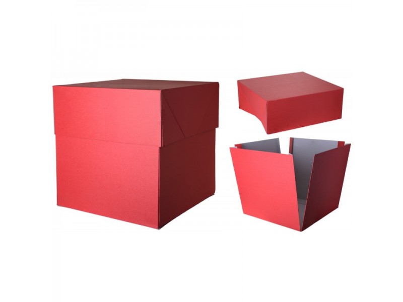 SCATOLA BOX SURPRICE CM. 50X50X65 ROSSA - L'Officina delle feste