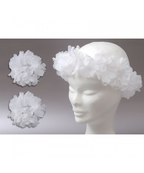 SET 2 BRACCIALI +COLLANA HAWAI BIANCO 2