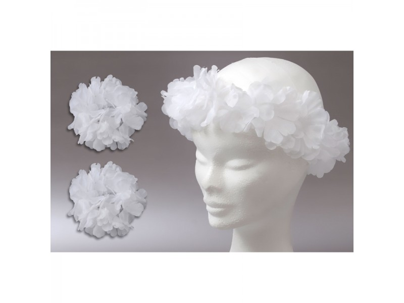 SET 2 BRACCIALI +COLLANA HAWAI BIANCO - L'Officina delle feste