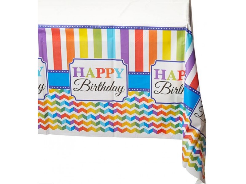 TOVAGLIA PLAST. BRIGHT BIRTHDAY 137*259 - L'Officina delle feste