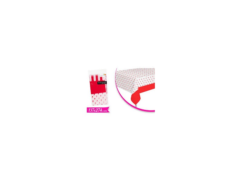 TOVAGLIA 137*275CM ROSSO POIS - L'Officina delle feste