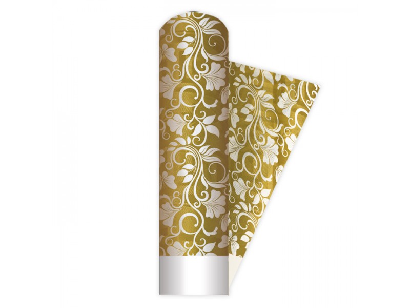 TOVAGLIA DAMASCATA MT.120X5 CELEBRETY GOLD - L'Officina delle