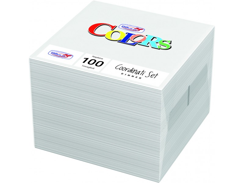 TOVAGLIOLI 25X25 PZ.100 BIANCO - L'Officina delle feste