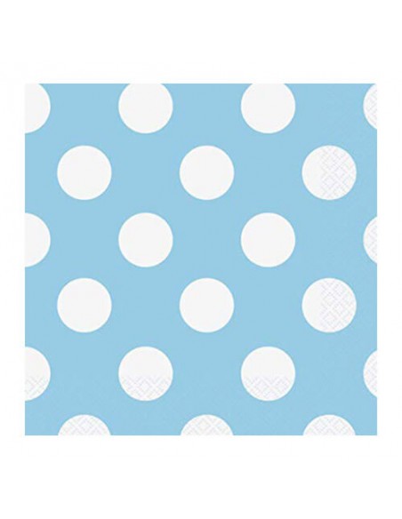 TOVAGLIOLI 33X33 CELESTE POIS BIANCHI 16PZ - L'Officina delle