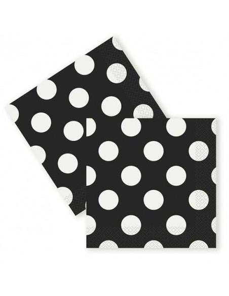 TOVAGLIOLI 33X33 NERO POIS BIANCHI PZ.16 - L'Officina delle