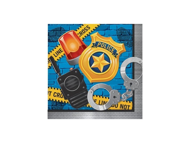 TOVAGLIOLO 32X32CM 16PZ POLICE PARTY - L'Officina delle feste