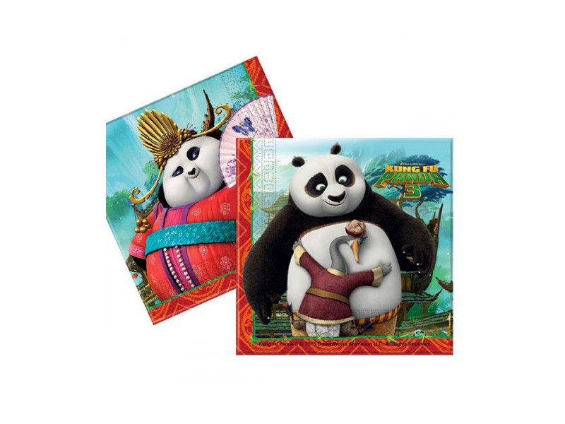 TOVAGLIOLO 33X 33 KUNG FU PANDA 20pz - L'Officina delle feste