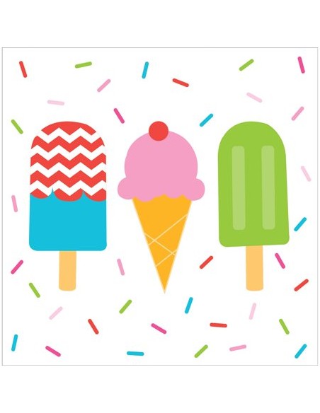 TOVAGLIOLO 33X33 FROZEN FUN GELATI - L'Officina delle feste