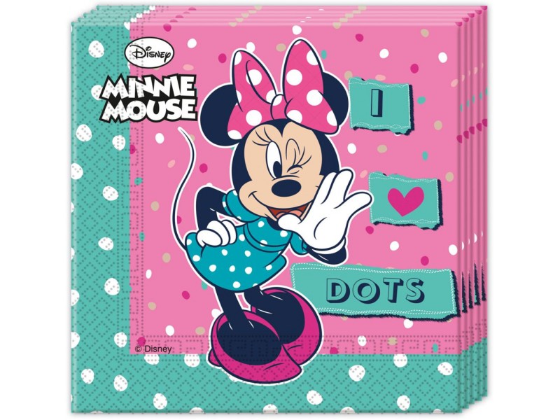 TOVAGLIOLO 33X33 MINNIE DOTS 20PZ - L'Officina delle feste