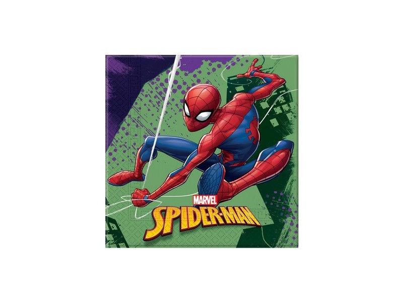 TOVAGLIOLO 33X33CM SPIDERMAN TEAM 20PZ - L'Officina delle feste