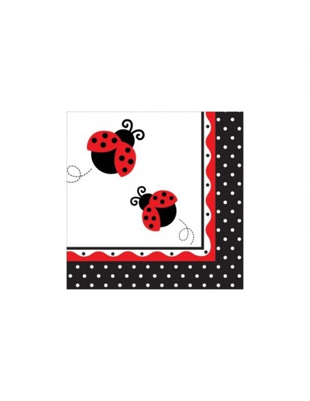 TOVAGLIOLO 33X33CM PZ. 16 COCCINELLE - L'Officina delle feste