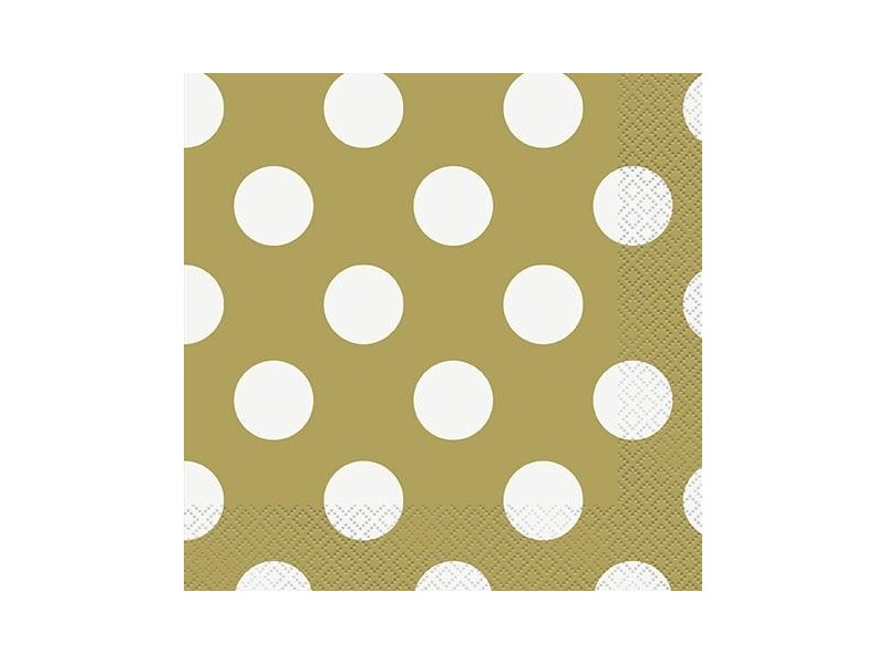 TOVAGLIOLO 33X33 ORO POIS BIANCO 16PZ - L'Officina delle feste