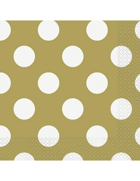 TOVAGLIOLO 33X33 ORO POIS BIANCO 16PZ - L'Officina delle feste