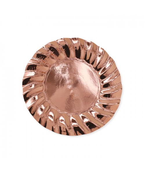 PIATTO CARTA FONDO DIAM. 24CM. WAVY ROSE GOLD 6PZ - L'Officina