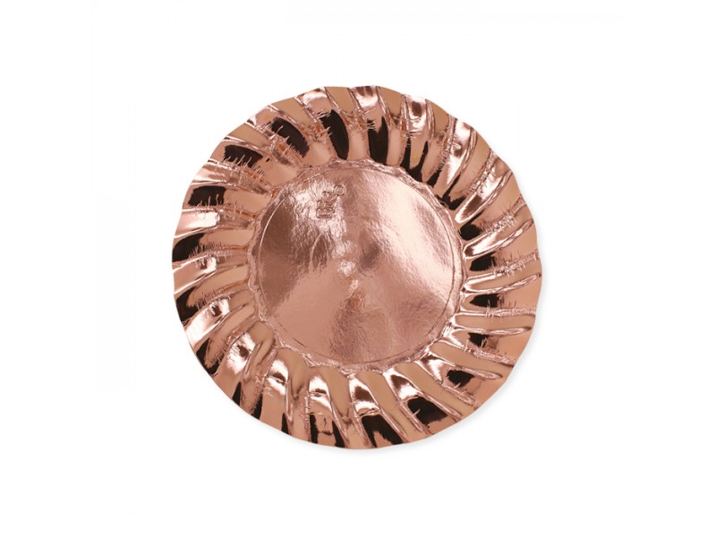 PIATTO CARTA FONDO DIAM. 24CM. WAVY ROSE GOLD 6PZ - L'Officina