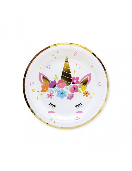 PIATTO CARTA DIAM. 18CM. UNICORN 8PZ - L'Officina delle feste