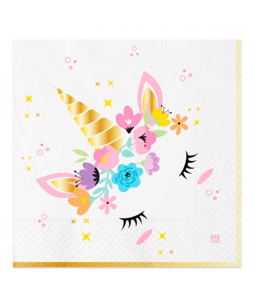 TOVAGLIOLI CARTA 33X33 UNICORN 20PZ - L'Officina delle feste
