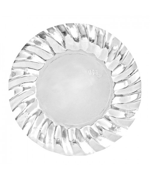 PIATTO CARTA Ø 25CM. WAVY SILVER ARGENTO 8PZ - L'Officina delle